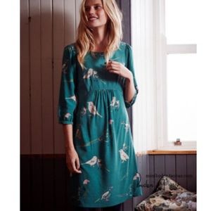 🐦 Boden Bird Print Scoop Neck Tunic Dress